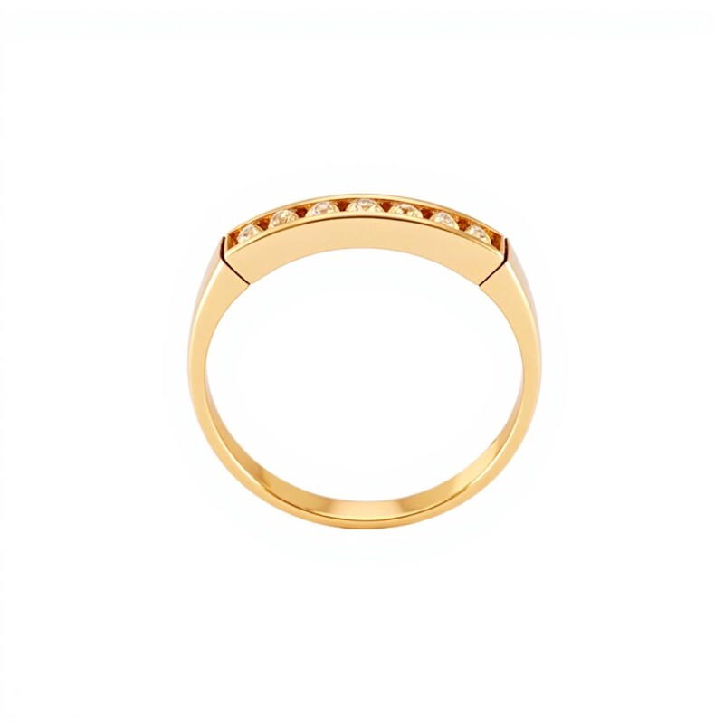 Anillo Medio Sin Fin-Oro bajo-Piedra Zirconia-AN8003 conpiedra