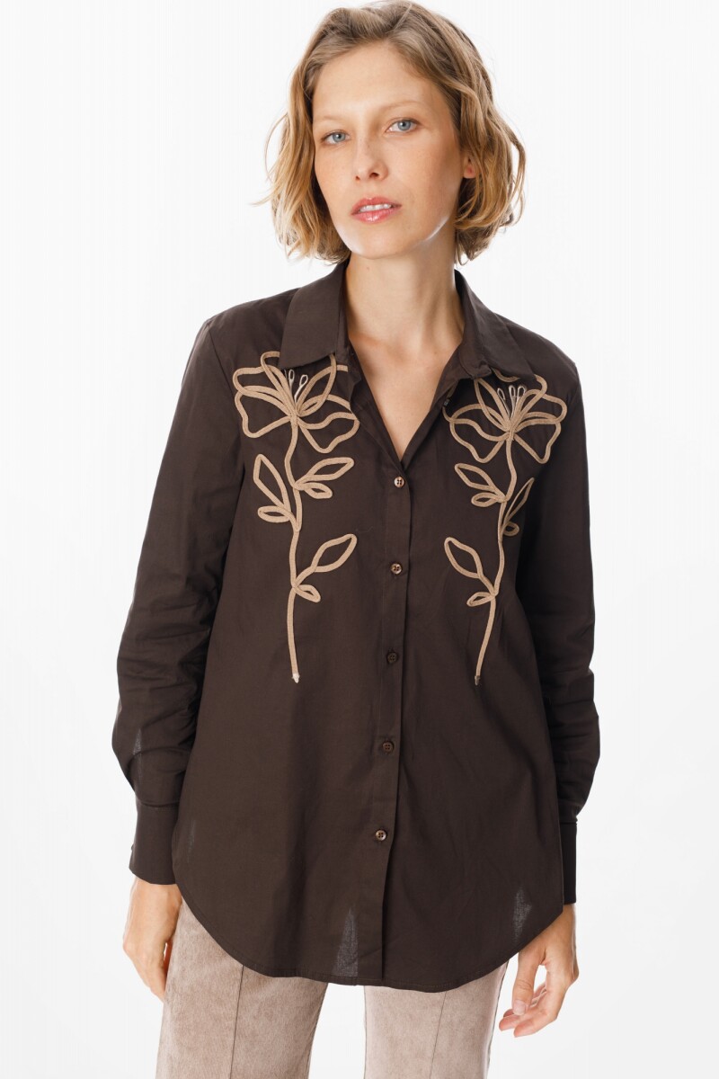 Camisa Petaline Chocolate/Vison