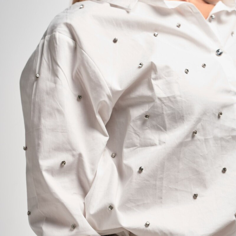 Camisa de dama lisa m/l slowly White C/br