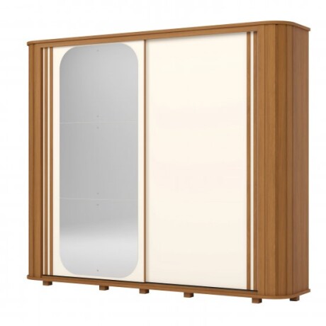 ROPERO MOZATTE 2 PUERTAS 6 CAJONES INTERNOS CON ESPEJO GUARDARROPA CLOSET ARMARIO OFF-WHITE