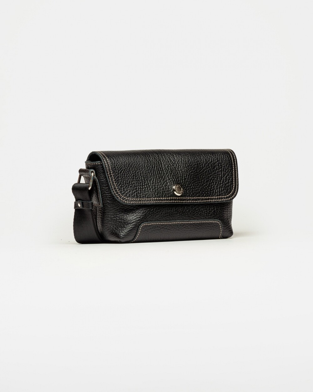 Mini bag Juliette en cuero graneado Negro