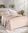 Juego Colcha y Funda Dohler 2 Plaza 100% Microfibra Rosa