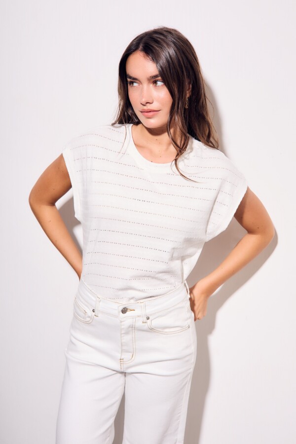 Remera Manga Corta Texturada Algodn Nacar