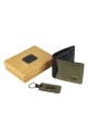 Set billetera y llavero verde