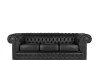 Sillón 100% Cuero - 3 Cuerpos - Chesterfield Negro