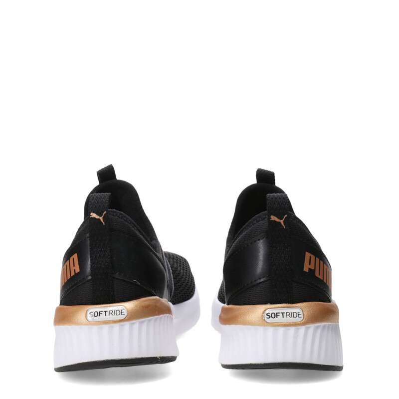 Championes de Mujer Puma Softride Harli Slip On Negro - Dorado
