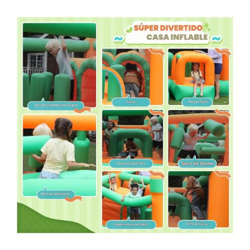 Castillo Inflable Doble Tobogán Naranja - Doctor Dolphin Castillo Inflable Doble Tobogán Naranja - Doctor Dolphin