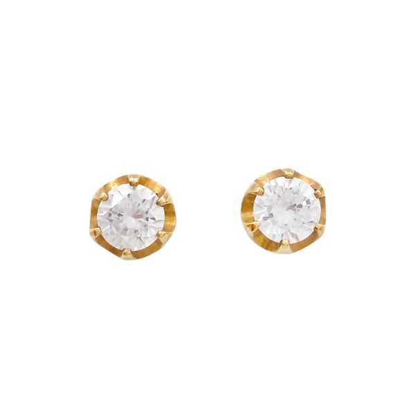Caravanas Solitario oro- Oro bajo - Zirconia - CA8114 conpiedra