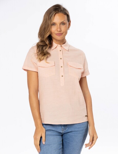CAMISA DE LINO Coral