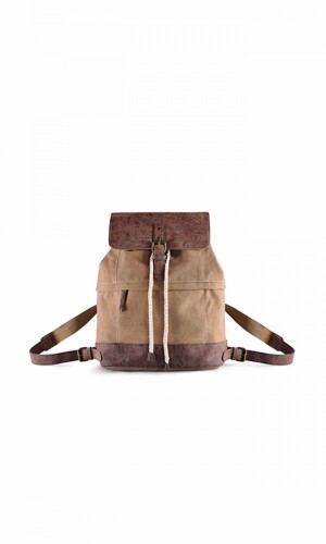 MOCHILA BOHO TABACO Y KAKI
