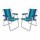 Set X2 Sillas Playa Plegables Infantiles Aluminio Alta Mor Azul