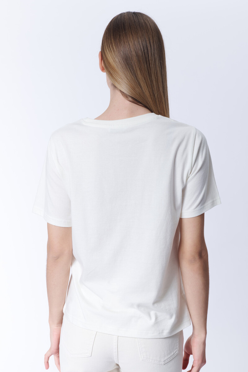 Remera Estampa Olas Blanco