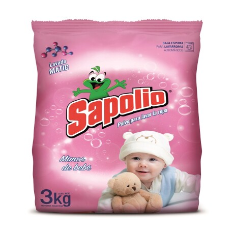 Jabón en Polvo Sapolio Lavarropas Matic Mimos de Bebe 3KG 001