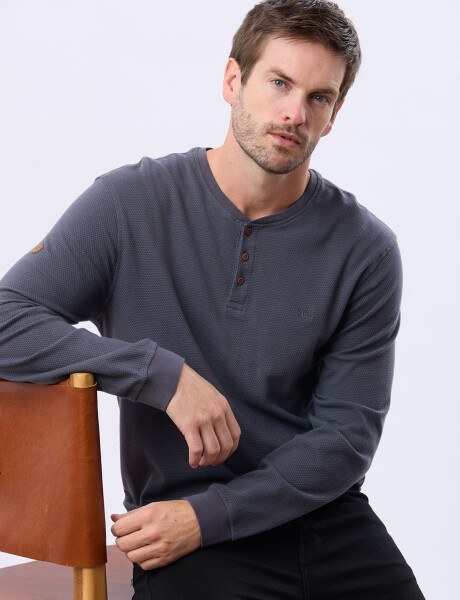 REMERA TEXTURADA DE ALGODÓN Azul