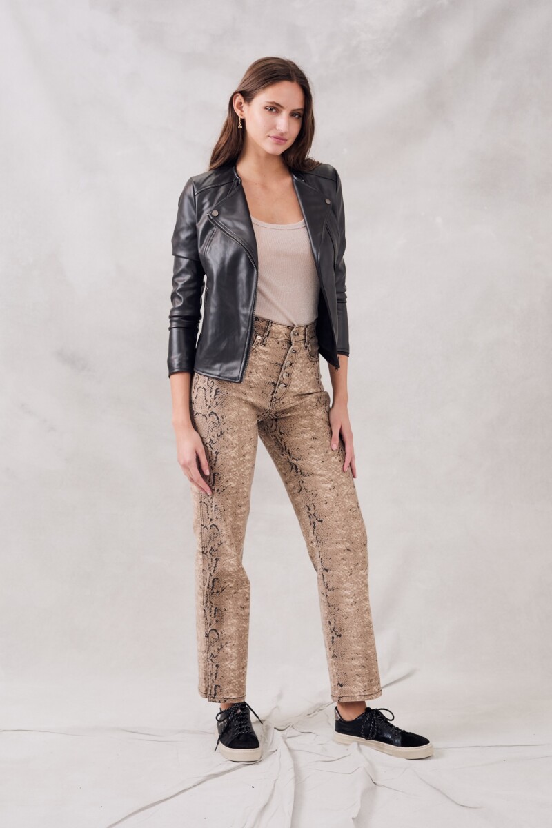 Campera Cuero Vegano Negro