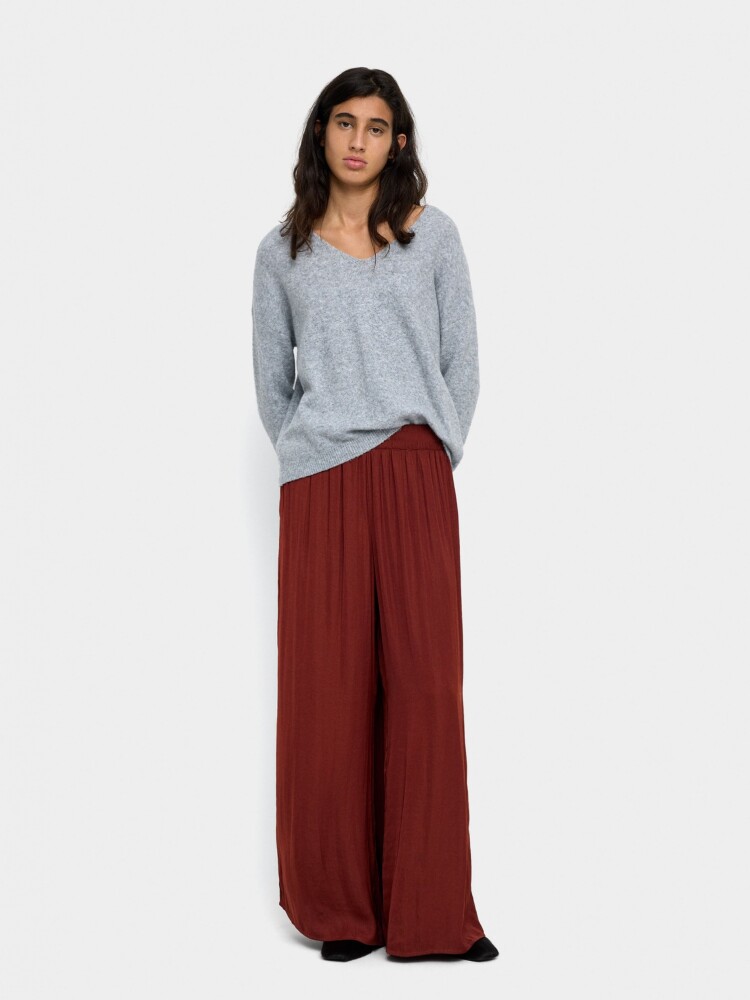 Pantalón Recto De Pinzas teja