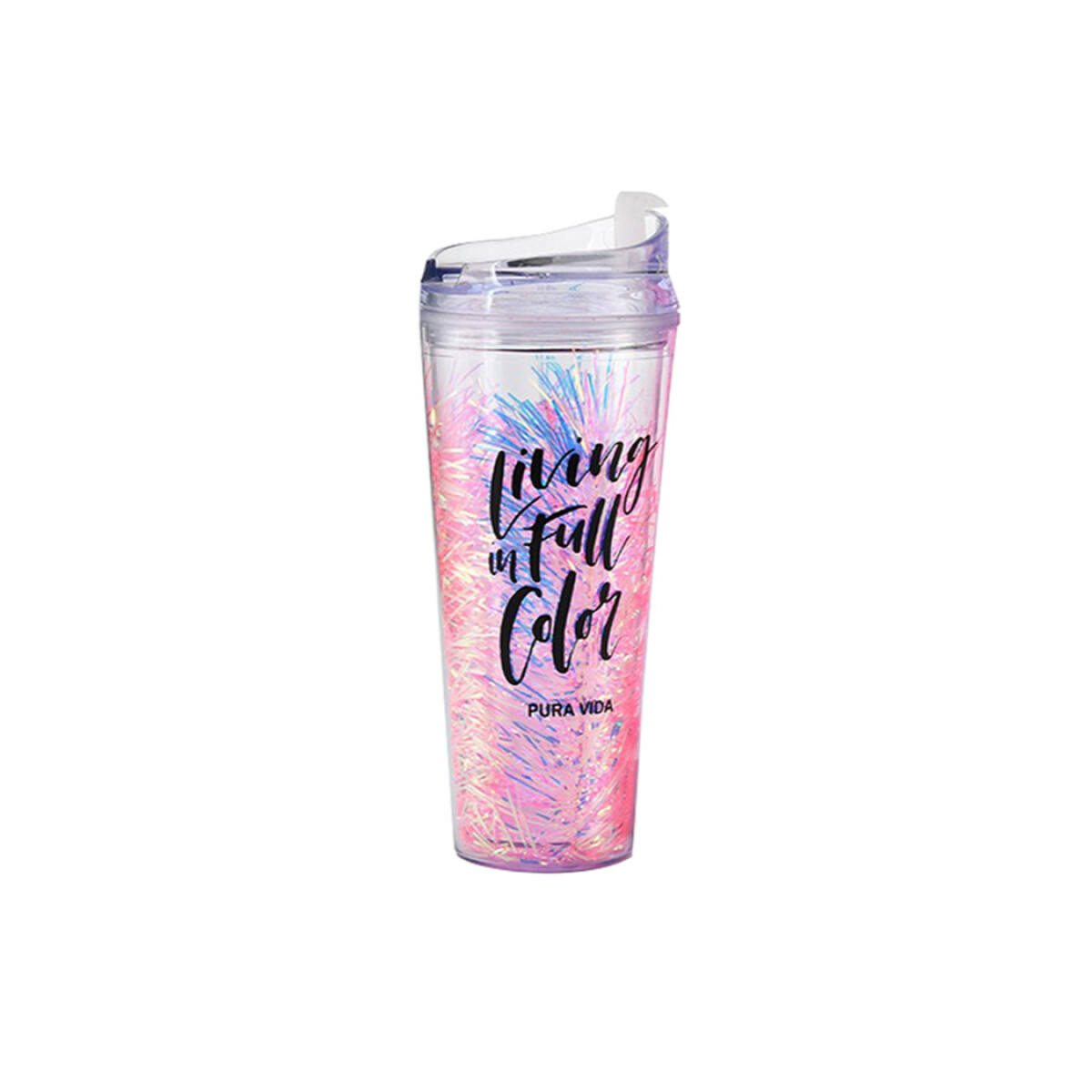 Vaso Brillos - Rosa y Azul 