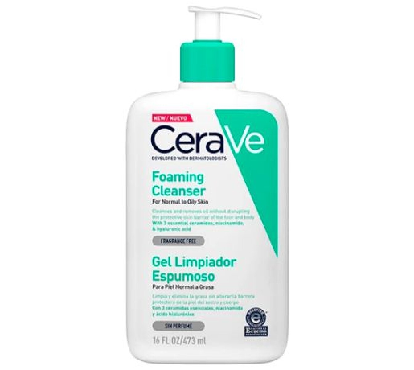 CeraVe Gel Limpiador Espumoso 473 ml – Limpieza Profunda y Suavidad