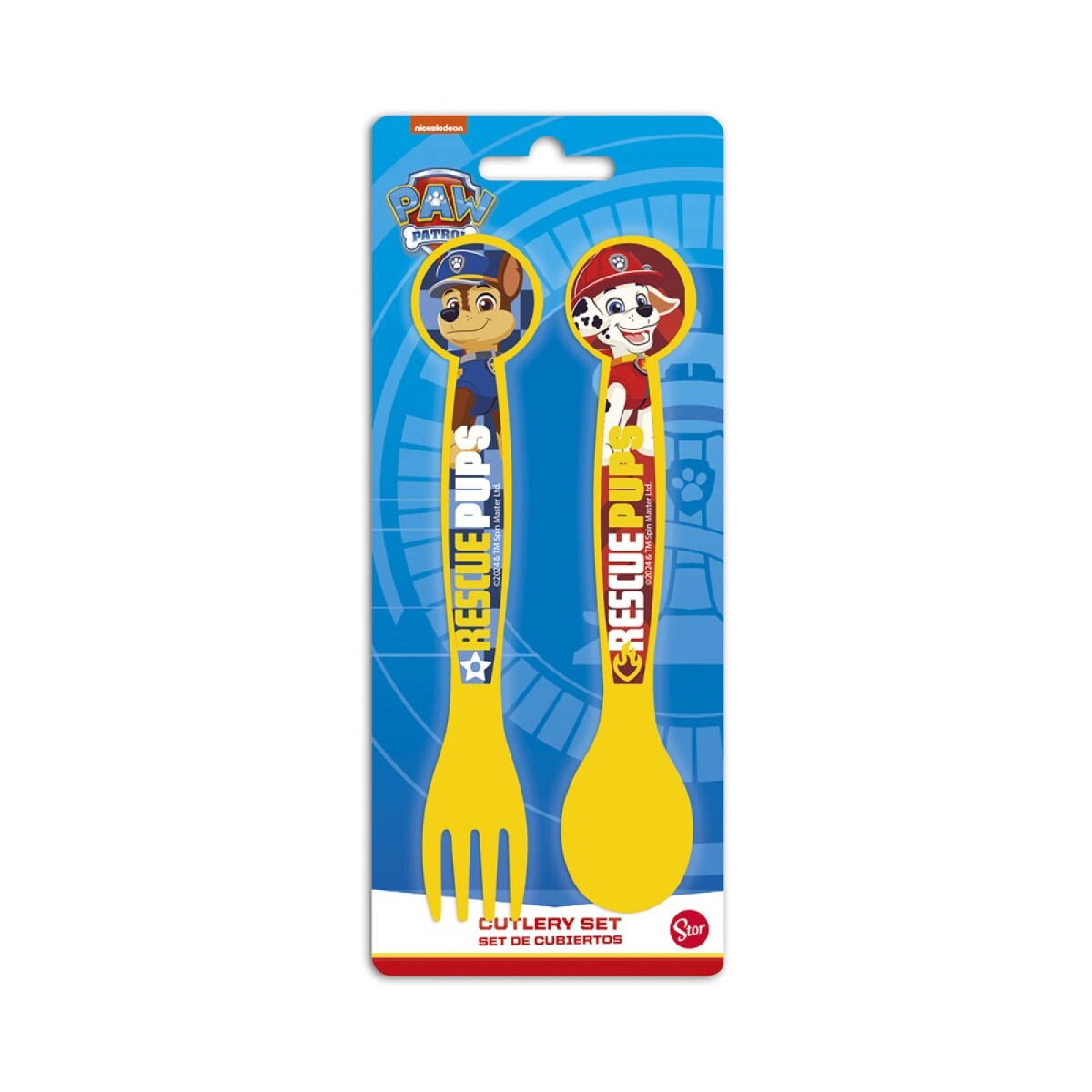 Set x2 cubiertos personajes - paw patrol 