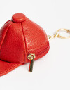 Llavero Cuero/PU Llavero Y Bag Charm De Gorra - Rojo Medio