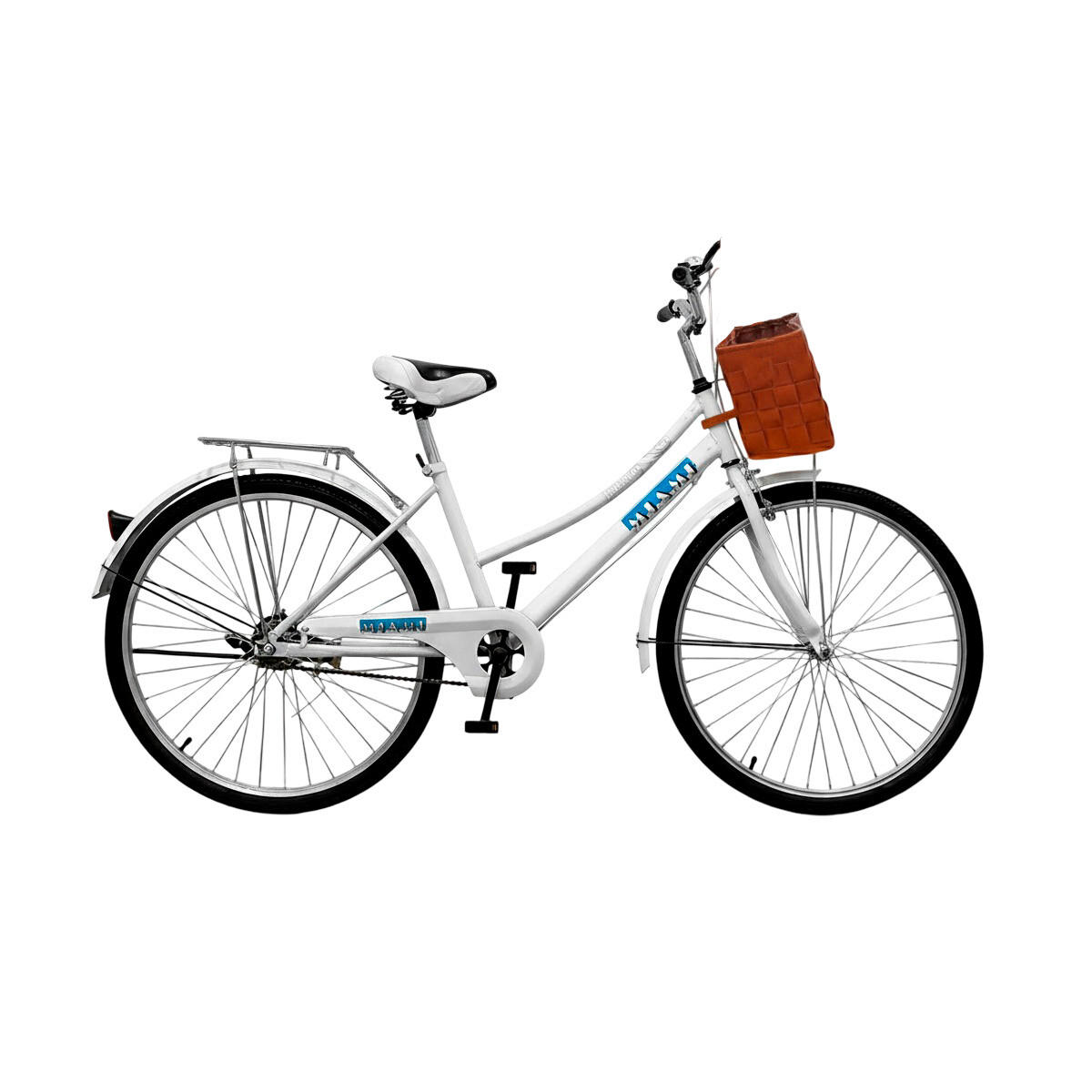 Bicicleta Paseo Expert Miami Dama Rodado 26 + Bolso + Parrilla - Blanco 