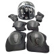 Set Casco, Rodillera y Coderas Negro