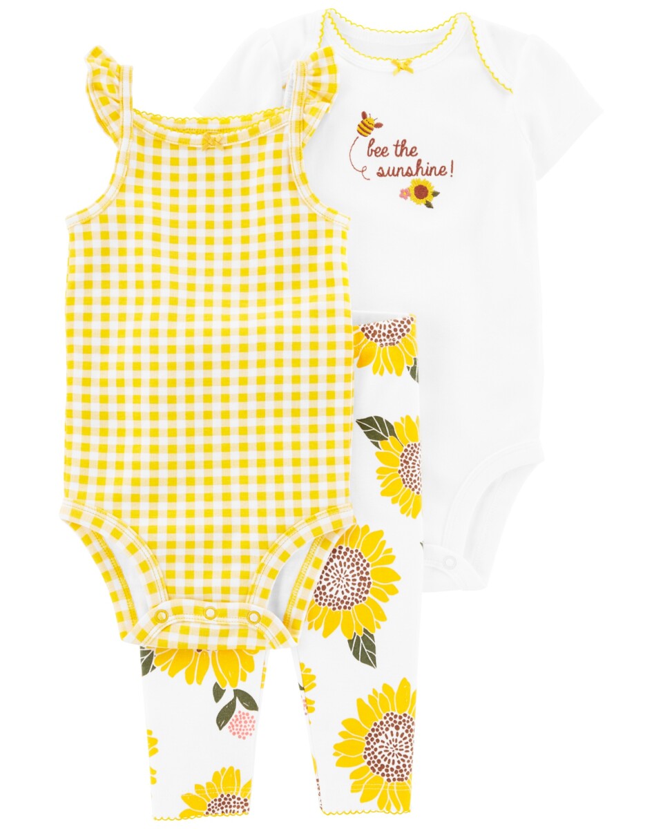 Set Dos Bodies y Pantalón Girasol de Algodón 