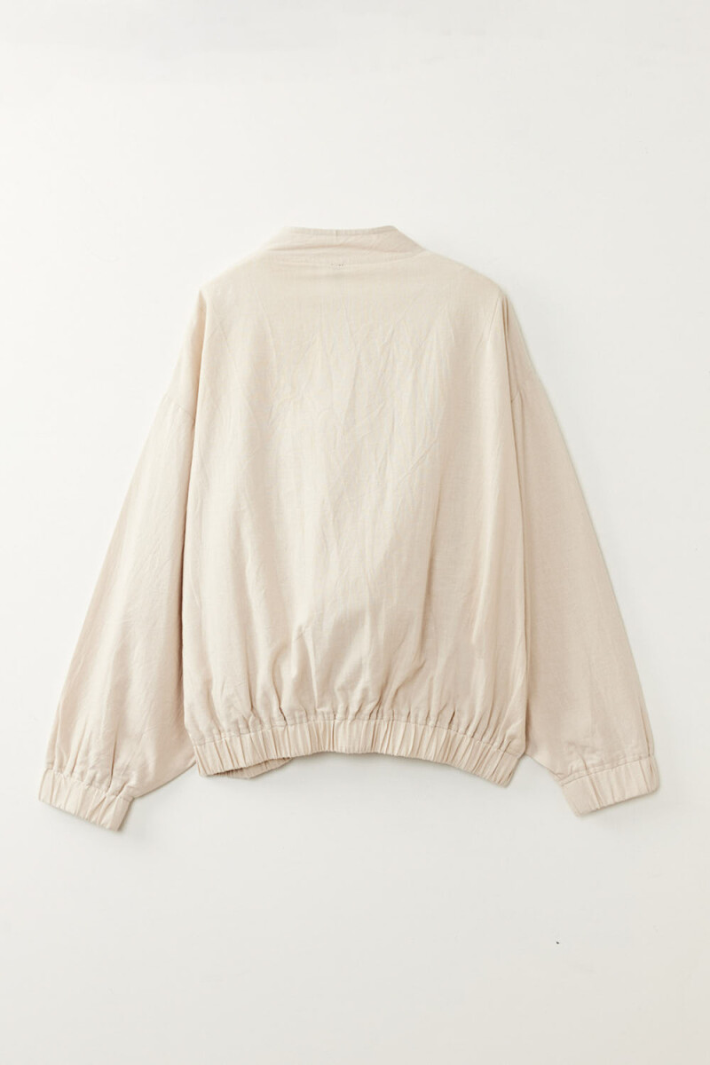 Bomber con lino Beige