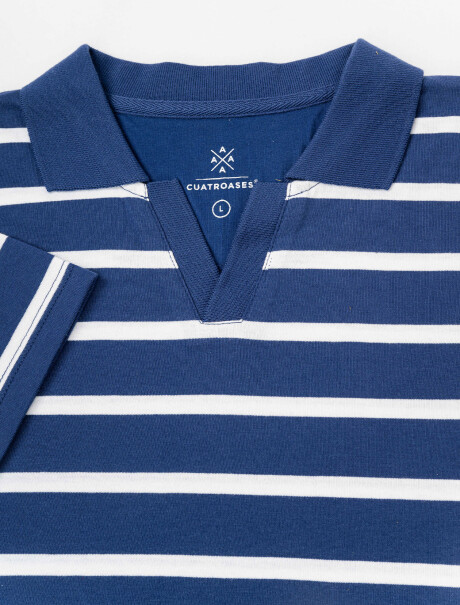Remera m/c rayada azul