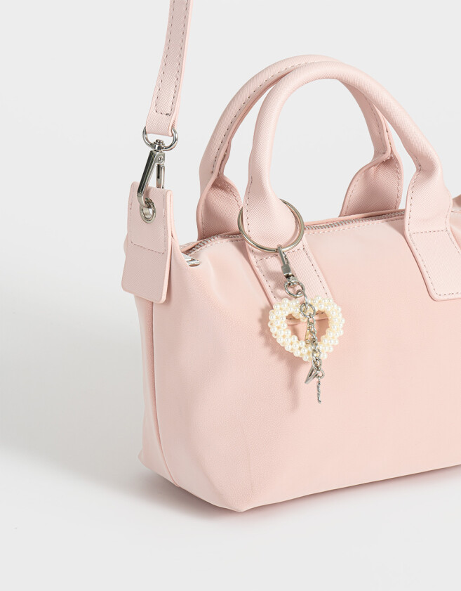City Clasico Cartera City Con Charm De Perlas - Rosa Viejo