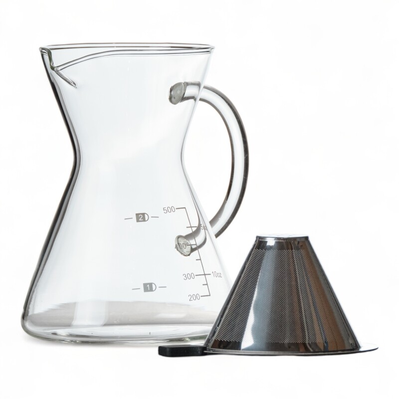 Cafetera Pour Over Borosilicato con Filtro de AC-Inox 500ml Sin Color