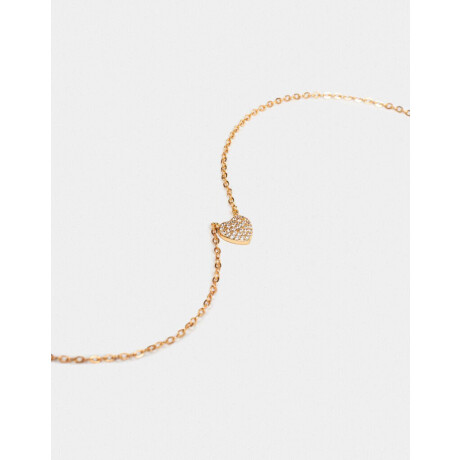 Collar Corto Corazón Cubic Zirconia Dorado