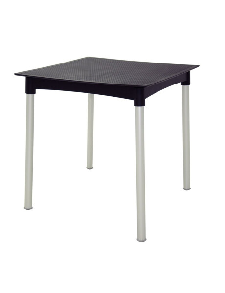 MESA LAURA 70X70X73CM PP NEGRO PATAS ALUMINIO MESA LAURA 70X70X73CM PP NEGRO PATAS ALUMINIO