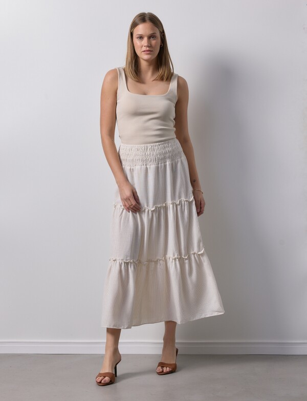 Falda Pull On Lineas BEIGE