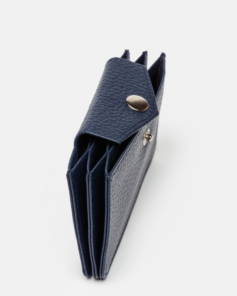 Tarjetero Monaco En Cuero Graneado Azul