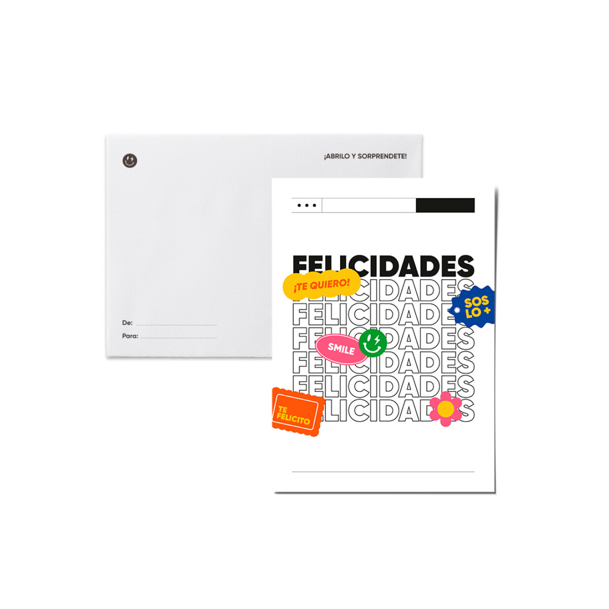 Tarjeta sellos con sobre Felicidades 