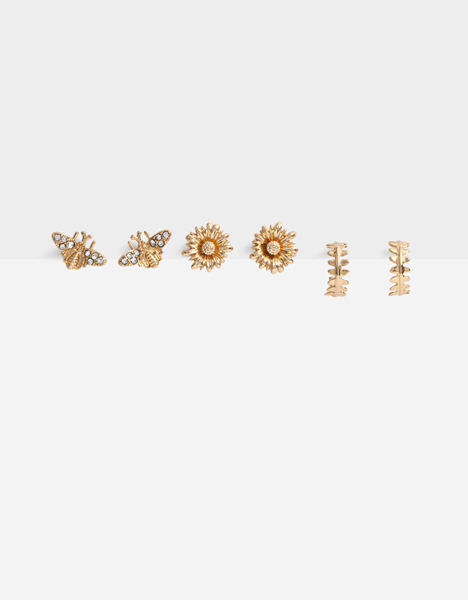 Sets De Aros Bañado En Oro 