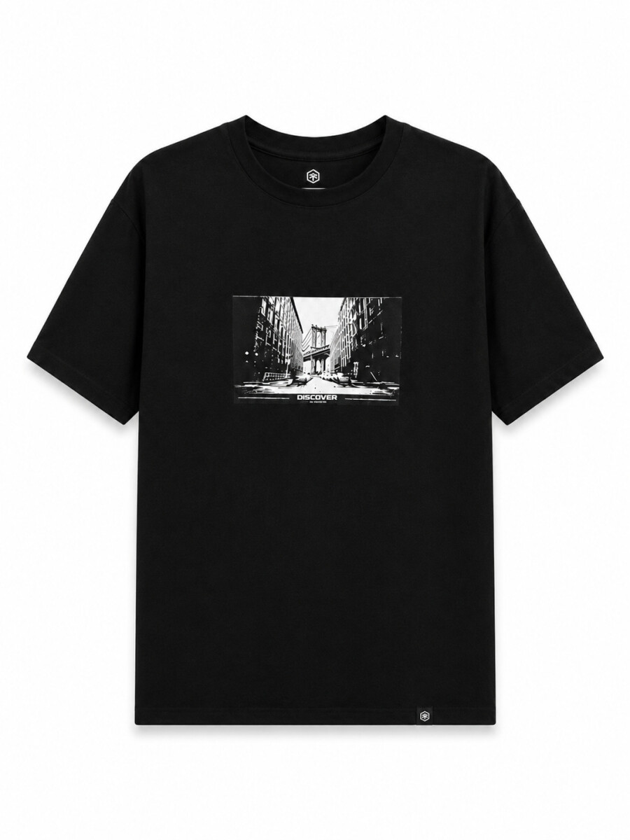 REMERA NAUPLIA PRINTED II - NEGRO 