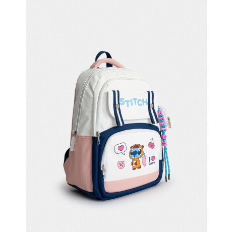 Mochila Multipocket ''stitch Capybara'' Blanco Crema
