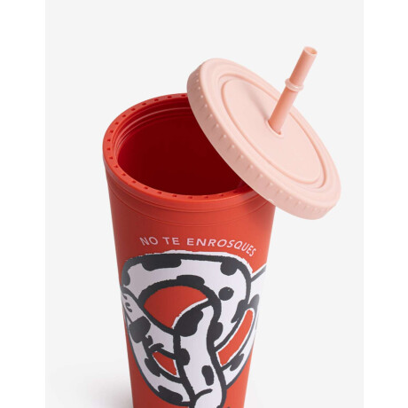 Vaso Plástico Estampado Rojo Medio
