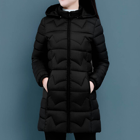 Campera Parka Uzspace Impermermeable Con Capucha Dama Negro 2