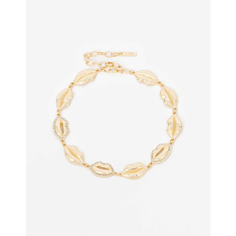Choker Boquitas Con Strass Dorado