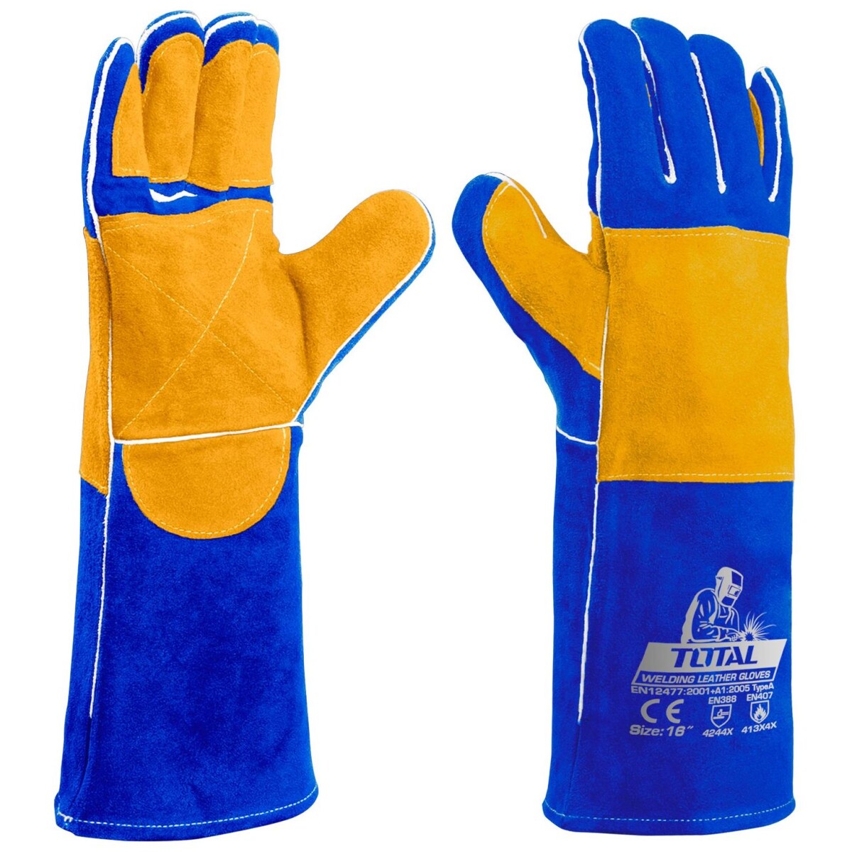 Guantes De Cuero 16" Para Soldador 