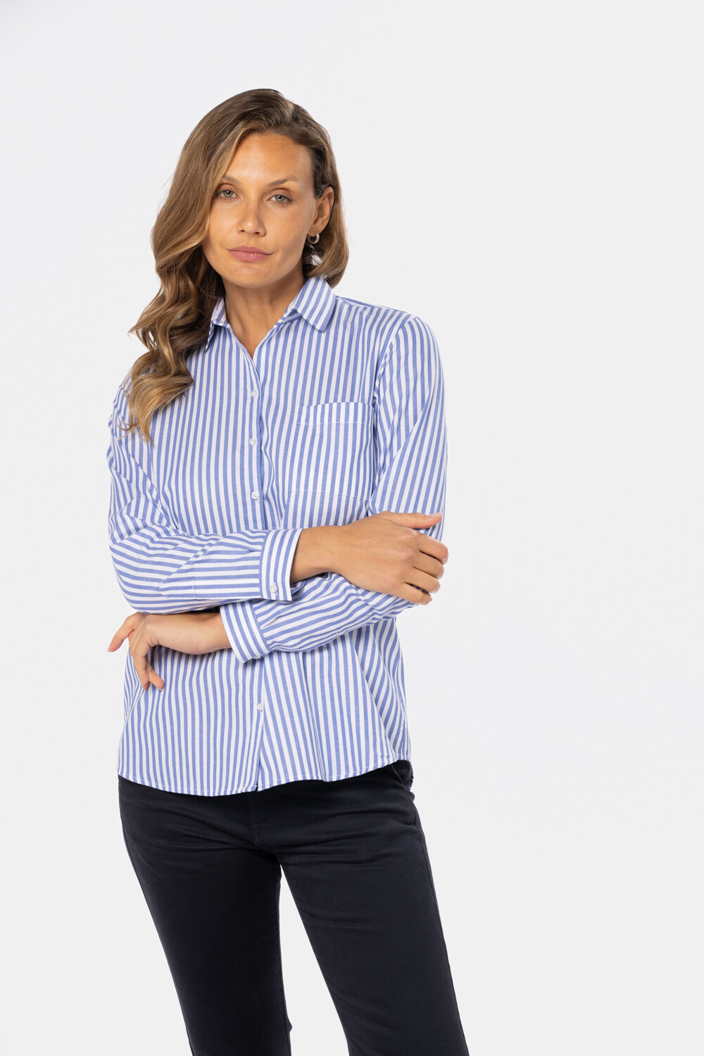CAMISA HOLGADA RAYADA Piedra