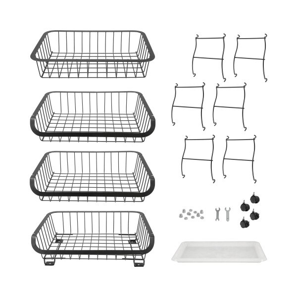 Carro organizador 4 Canastos Organizadores Apilables Verduras Frutas C/ruedas Carro organizador 4 Canastos Organizadores Apilables Verduras Frutas C/ruedas