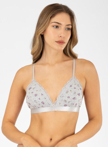 Triangulo flower stripe Gris