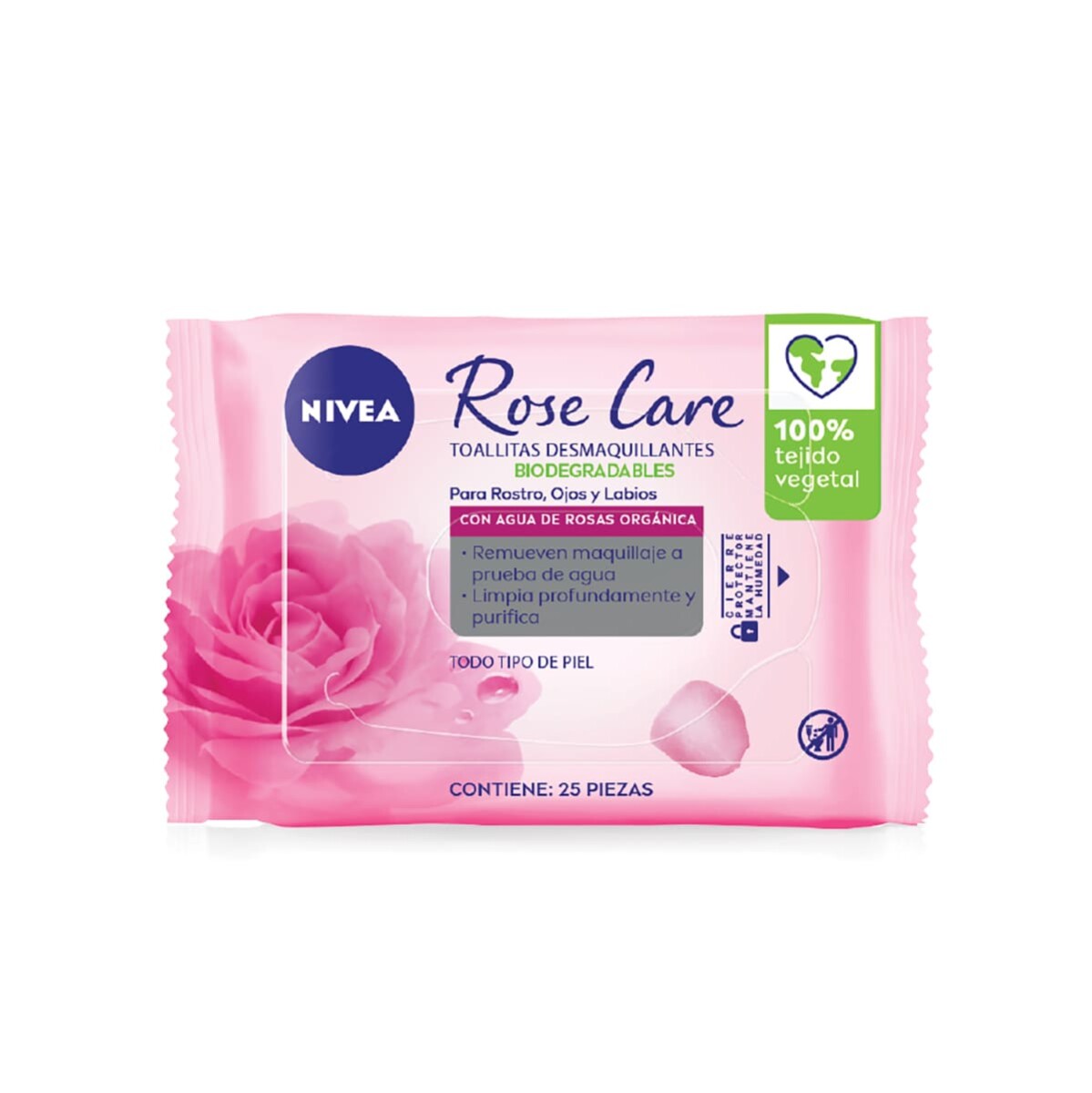 NIVEA FACIAL ROSE TOALLITAS DE LIMPIEZA 