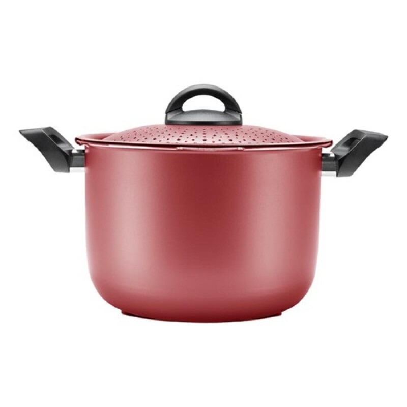 Olla para pasta en aluminio Brinox 22cm 5.7L - Línea Chilli Cherry Cereza