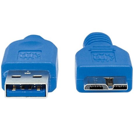 Cable USB 3,0 a MicroB 0,5 mts Azul | Manhattan 3730