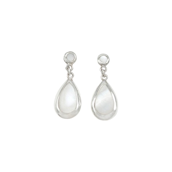 Caravanas Colgante gota-Plata 925-Nacar-CA3069 conpiedra